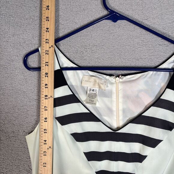 Anthro Corey Lynn Calter Women’s Size 4 Tank‎ Top Peplum Blouse Floral Striped - Picture 8 of 11